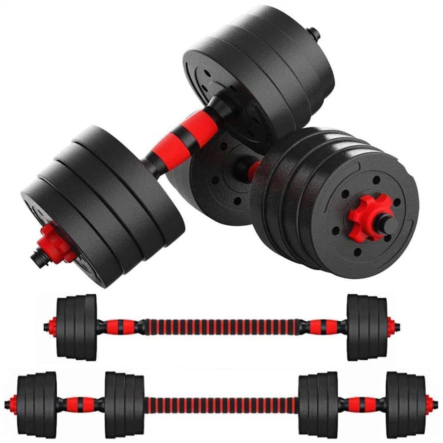 Great Gainz verstelbare halterset gewichten set 30 kg met schroefklemmen ideaal voor krachttraining thuisworkout