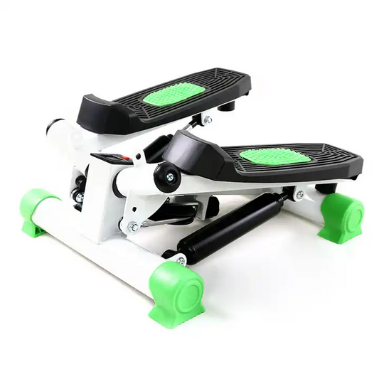 Great Gainz groene stepper met weerstandsband en display belastbaar tot 120 kg voor thuisworkouts