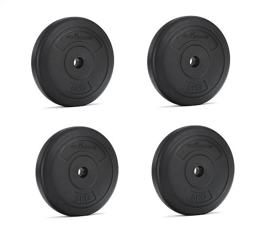 Great Gainz halterschijven set 20 kg 26 mm diameter set van 4x5 kg perfect voor haltertraining thuisworkout