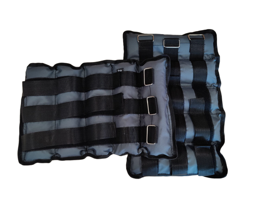 Enkelgewichten en polsgewichten 8kg - verstelbare gewichtsmanchetten - 2 x 4kg - grijs