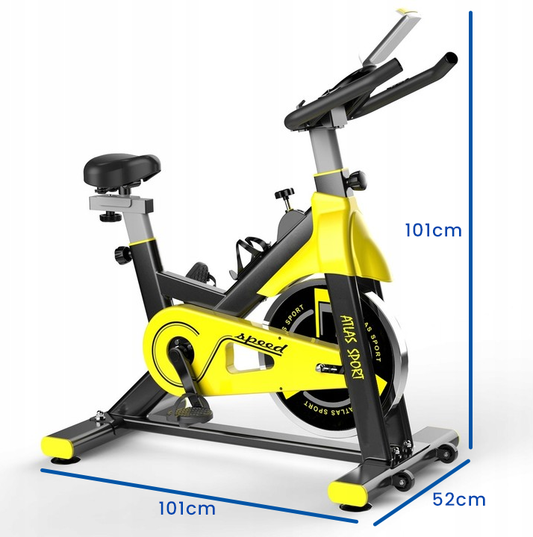 Indoor Cycle - spinningsfiets - meganische weerstand - inclusief trainingscomputer - 101 x 52 x 101 cm - zwart/geel
