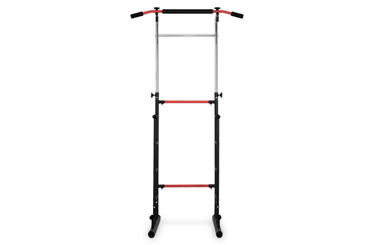 Multifunctionele optrekstang - pull-up bar - Power Tower - 70 x 100 x tot 215 cm - zwart/rood