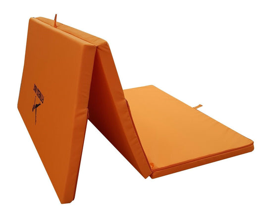 Fitnessmat voor binnen en buiten - opvouwbaar en waterdicht - 200 x 80 x 5 cm - oranje