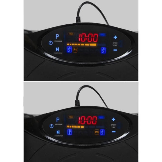 Fitness trilplaat met 2 elastische clip-on trekkoorden en 180 trillingsniveau's inclusief USB-ingang en Bluetooth