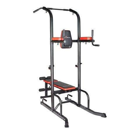 Verstelbaar multistation met halterbank - dipstation - Pull up bar - 138,5 x 92,5 x 217 cm