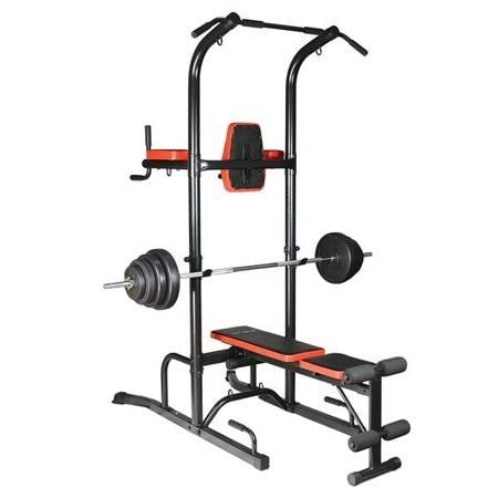 Verstelbaar multistation met halterbank - dipstation - Pull up bar - 138,5 x 92,5 x 217 cm