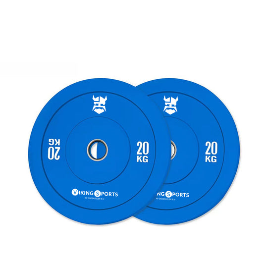 Great Gainz rubbergewichtplaat halterschijf 20 kg blauw geschikt voor diverse halterstangen krachttraining thuisworkout
