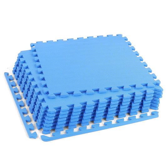 Great Gainz sportvloer puzzelmat 50x50 cm set van 8 stuks blauwe beschermmat voor fitnessapparatuur thuisworkout