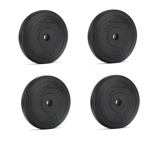 Great Gainz halterschijven set 20 kg 26 mm diameter set van 4x5 kg perfect voor haltertraining thuisworkout