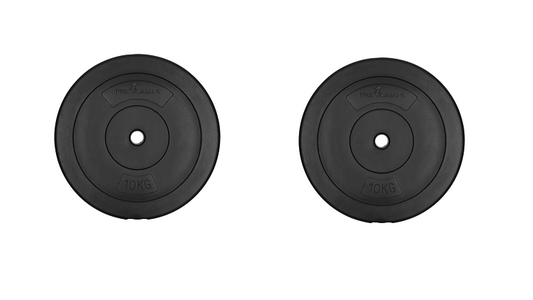 Great Gainz halterschijven 20 kg set van 2x10 kg geschikt voor 26mm, 28mm en 30mm halterstangen thuisworkout