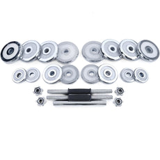 Halterset 30kg - gietijzer - verstelbare dumbbellset - geschikt voor ⌀24 - 26 mm - inclusief koffer - chroom