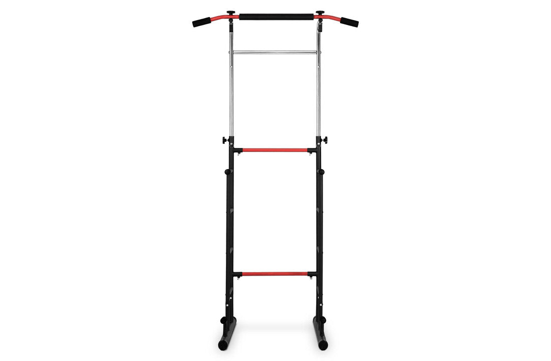 Multifunctionele optrekstang  - pull-up bar - Power Tower - 70 x 108 x tot 222 cm - zwart/rood