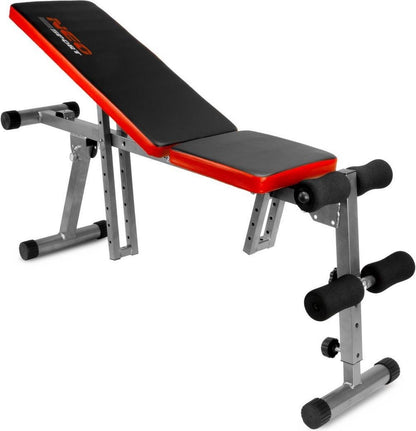 Great Gainz zwarte met rode fitnessbank  multifunctionele halterbank voor thuisworkouts, krachttraining en spieropbouw
