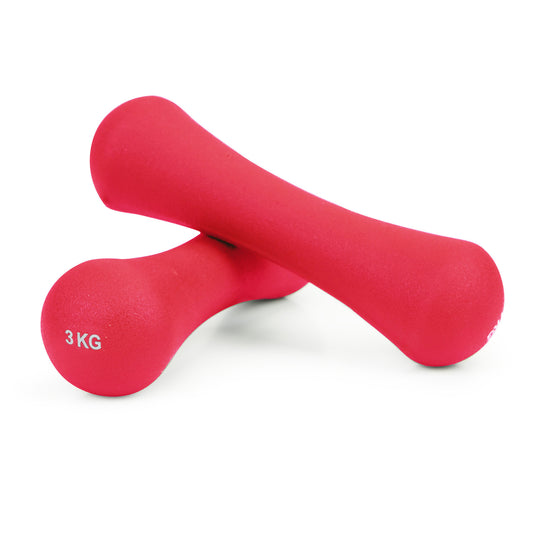 Great Gainz gewichtsset 6 kg roze neopreen dumbbells 2x3 kg ideaal voor thuisworkout en spierversteviging
