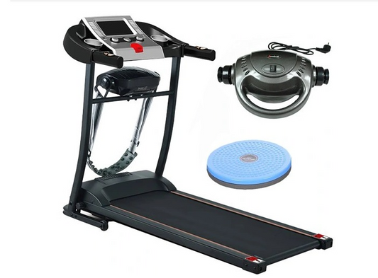 Great Gainz opvouwbare loopband met massage, buikspier-twister en hartslagmeting perfecte cardio voor thuisworkout