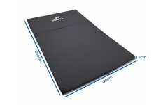 Fitnessmat voor binnen en buiten - opvouwbaar en waterdicht - 200 x 120 x 5 cm - zwart