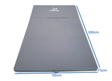 Fitnessmat voor binnen en buiten - opvouwbaar en waterdicht - 200 x 120 x 5 cm - grijs