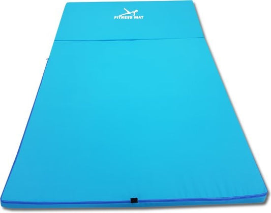 Fitnessmat voor binnen en buiten - opvouwbaar en waterdicht - 200 x 80 x 5 cm - blauw