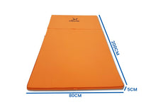 Fitnessmat voor binnen en buiten - opvouwbaar en waterdicht - 200 x 80 x 5 cm - oranje
