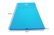 Fitnessmat voor binnen en buiten - opvouwbaar en waterdicht - 200 x 80 x 5 cm - blauw