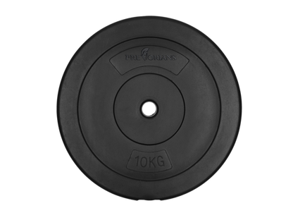 Halterschijven set 20kg - kunststof - geschikt voor ⌀26 mm, 28 mm en 30 mm - 2 x 10kg - zwart