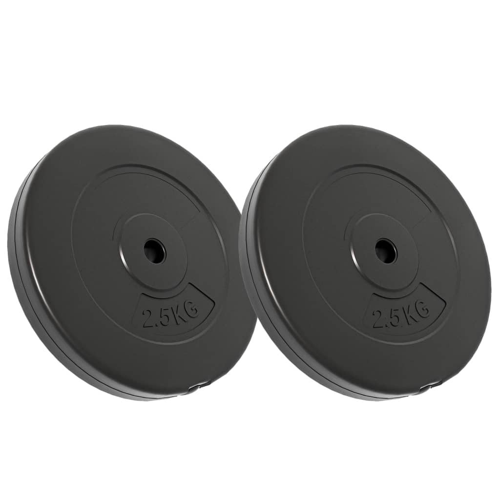 Halterschijven set 20kg - kunststof - ⌀26 mm - 8 x 2,5kg - zwart