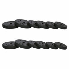 Halterset 20kg - kunststof - verstelbare dumbbellset - ⌀25 mm - inclusief schroefklemmen - zwart/rood