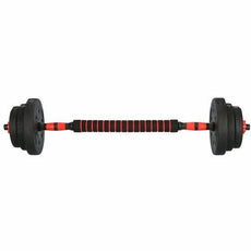 Halterset 20kg - kunststof - verstelbare dumbbellset - ⌀25 mm - inclusief schroefklemmen - zwart/rood