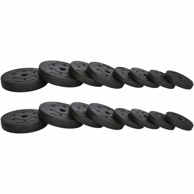 Halterset 40kg - kunststof - verstelbare dumbbellset - ⌀25 mm - inclusief schroefklemmen - zwart/rood